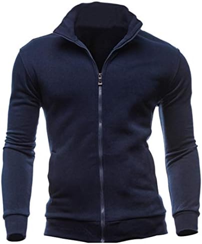 Mens Cardigan целосен поштенски патент upерси јакна Обичен џемпер Основен спортски врвен палто