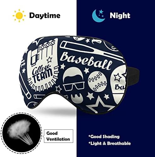 Бејзбол Смешна Маска За Очи За Спиење Мека Покривка За Очи Со Врзани Очи Со Прилагодлив Ремен Ноќна Сенка За Очи За Мажи Жени