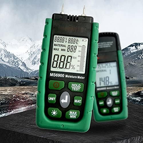WDBBY MS6900 Преносен дигитален мерач на влага од дрво од дрво LCD Hygrometer Temperal Temperation Meter Tester Tester