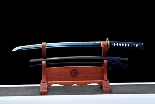 Меч Jihpen - Кратка катана, рачно изработена јапонска вакизаши меч сина сечило 1045 јаглероден челик полн танг -31in