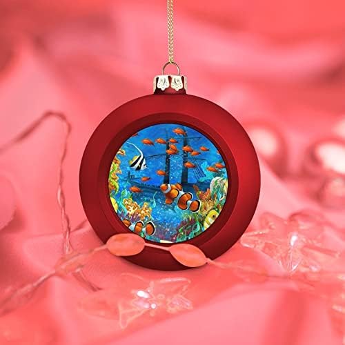 Тропски риби Божиќни топки украс за распрскувачки отпорен за шарм Божиќно дрво што виси декорација