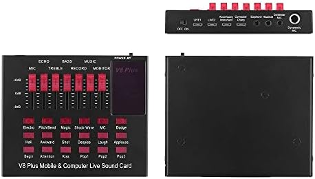 CXDTBH Полнење Мобилен &засилувач; КОМПЈУТЕР Во Живо Звучна Картичка USB Аудио Интерфејс Со Повеќе Звучни Ефекти Бт Врска За Пеење Во Живо