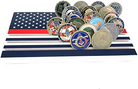 Доливач на монети на знамето на Воерда, 6 реда предизвик за приказ на монети, Тенки сина линија, воена монета за прикажување