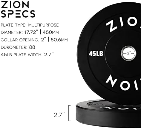 Zion Fitness Onyx lb 2-инчен олимписки браник плочи сет на тежина IWF стандард