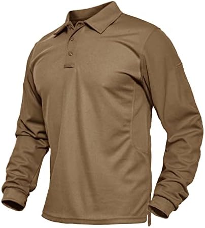Машки кошули за маички за машка маички за машка маички со маички за голф на отворено пик перформанси тактички воени кошули со долг