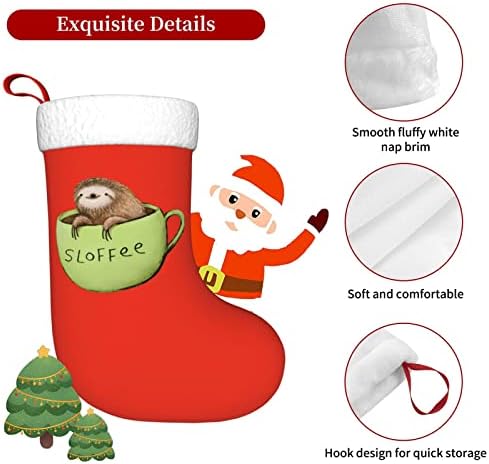 Waymay мрзливо кафе, Божиќно порибување 18 инчи Божиќ, виси чорап класичен празник за украсување чорапи
