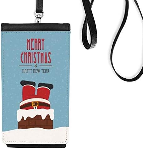 МАС Дедо Мраз Нова Година Фестивал Телефонски паричник чанта што виси мобилна торбичка црн џеб