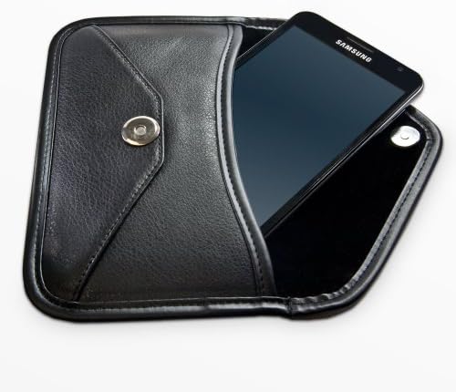 Boxwave Case Компатибилен со Motorola Edge 30 Fusion - Елитна кожна торбичка за месинџер, синтетички кожен покритие дизајн на пликови