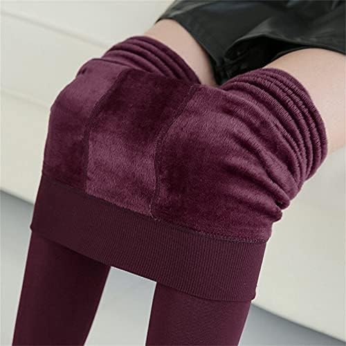 Lmsxct зимски топло кадифено хеланки за жени еластични термички нозе панталони руно наредени високи половини меки пријатни дебели хулахопки