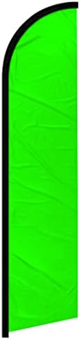 Неонско Зелено Знаме Со Банер Со Целосен Ракав Без Ветер-Совршено За Бизниси, Продавници, Продавници итн
