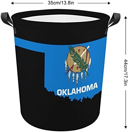 Знаме На Оклахома Кошница За Перење Алишта Склопувачки Алишта Ја Попречуваат Кантата За Перење Облека Торба За Складирање