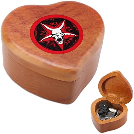 Сатана коза срце музичка кутија Дрвени музички кутии Најдобар подарок за годишнината на Божиќниот роденден