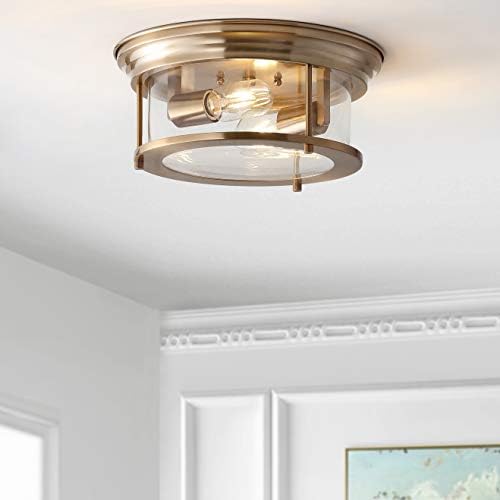 Athонатан Ј jyl7446a Лорен 13,25 Метал/стакло LED Flush Mount, Transation, Glam, Classic, Industrial, Dimmable, 2700K пријатна топла