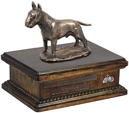 Bull Terrier, Memorial of Orn for Bog Ashse Memorial со статуа, име и цитат на миленичиња - Артдог персонализиран