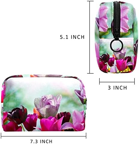 Тбуобт Торба За Шминка Патент Торбичка Патување Козметички Организатор За Жени И Девојки, Виолетова Лале