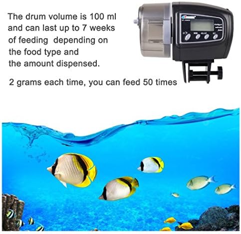 Xubox Автоматски Фидер За Риби, Прилагодлива Доза На Хранење И Фреквенција Дигитален Фидер За Риби Тајмер За Дозер За Храна За Аквариум За Аквариум