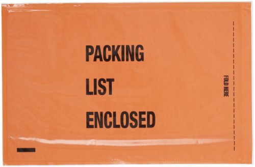 Портокалово лепило од странично вчитување на списокот за пакување Документи за коверти печатени со список за пакување затворен, 8 1/2