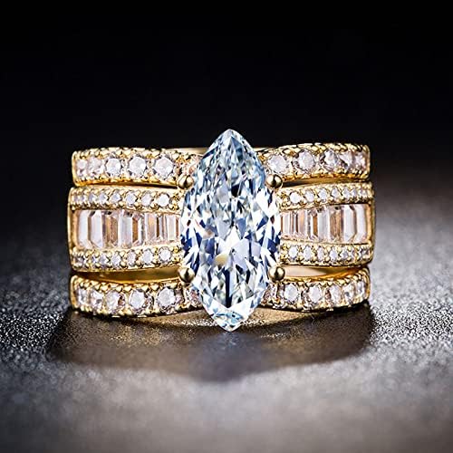2023 година Нов ринг накит Вклучен подарок три-во-едно одвојување дами луксузни rhinestones прстен со 3 парчиња прстени за зајаче зајаче