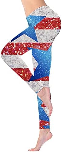 Ruiruilico Летните лежерни хеланки за жени 4 -ти јули Ден на независност 3Д отпечатоци на патриотска контрола на нозете со високи половини