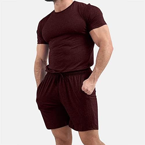 Големи и високи костуми за мажи и шорцеви поставува летни 2 парчиња кратки панталони за ракави кошули со кошули мажи и комплети