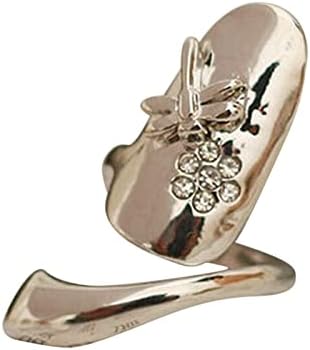 Прстен златен платина позлатен пополнет прстен за нокти на прсти за жени прсти за прсти за жени уникатно заштитено прстен за капакот на