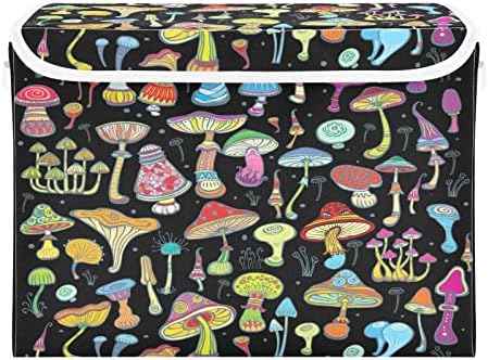 Крафиг Рачно Нацртана Ретро Кутија За Складирање На Печурки Со Преклопување Голема Коцка Канти За Организатори Контејнери Корпи