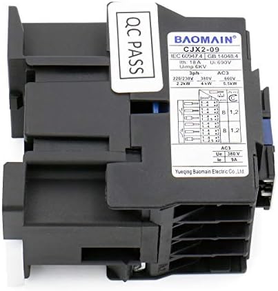 Baomain AC контактор CJX2-0910 110V 50/60 Hz калем 3 фаза 1NO 660V 25 засилувач