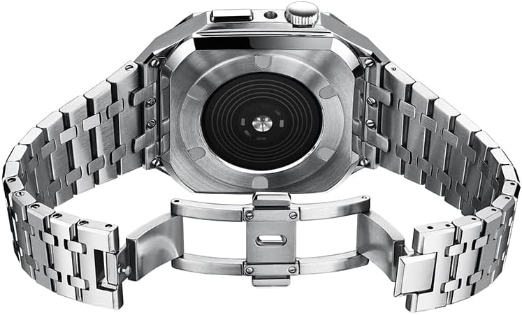 Комплет За Модификација ТРДИБСК Рамка ОД Нерѓосувачки Челик и Лента за Apple Watch 6 se 5 4 44mm Метален Ремен за Iwatch Серија