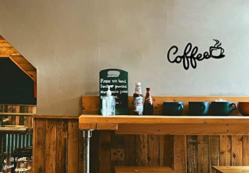 Голтање 12 х6. 6 Метал Кафе Кујна Збор Ѕид Уметност Црно Кафе Чаша Декор Кафе Бар Кафе Станица Знак(кафе)