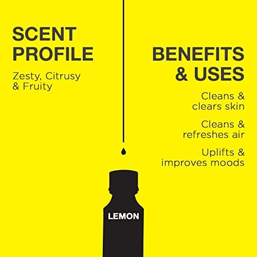 Есенцијално масло од лимон за дифузер и масло од мудрец за сет на кожа - Сет на есенцијални масла за терапевтско одделение -