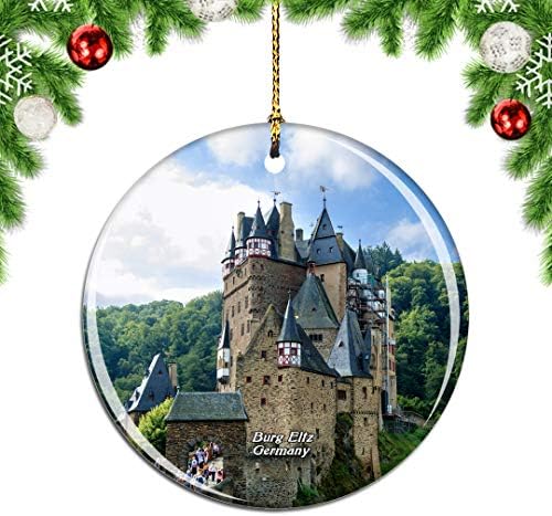 Неделен замок Бург Елц Германија Божиќ Божиќно дрво Орнамент Декорација за виси приврзок декор градски патнички сувенири колекција