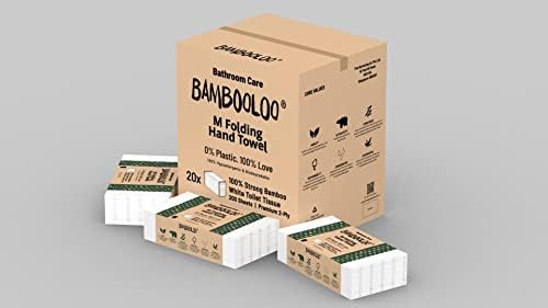 Bambooloo® бамбус комерцијален диспензер подготвен n преклопување рачни крпи. 200 лист по пакет, 20 пакувања по картон