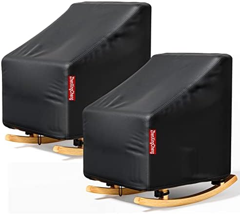 Патио стол опфаќа 2 пакувања - капаци на мебел на отворено со водоотпорна лента - се вклопува како покритие за длабоко седиште за тревници,