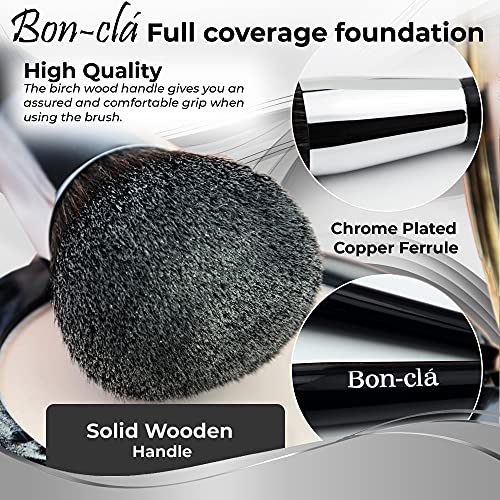 Bon-Clá Фондација за целосна покриеност Четка која работи одлично мешање лабава, притиснато во прав и крем за да се изгради покриеност,