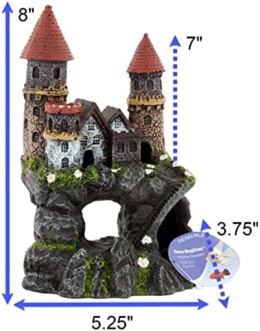 Декорација на магичен замок на Пен-Плакс, магичен замок-безбеден за резервоари за риби од слатка вода и солена вода-среден