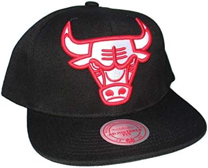 Мичел &засилувач; Нес Чикаго Булс Голем Логото Приспособлив Капа Прилагодлив Капа-Црна