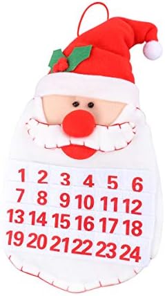 Амосфун Божиќ Одбројувањето Календар Дедо Мраз Неткаен 24 Дена Доаѓањето Календар Виси Украси За Ѕид Врата