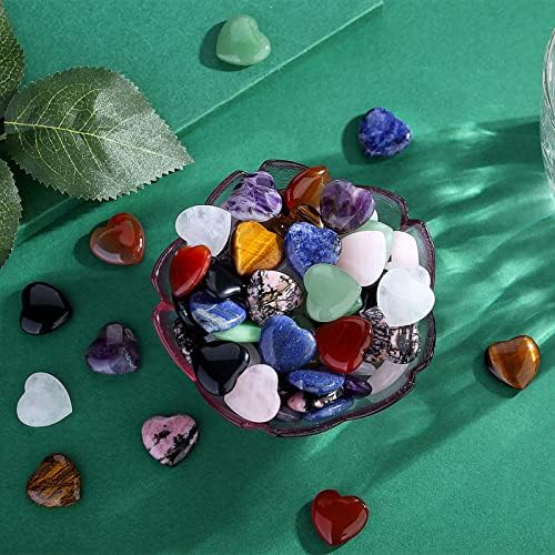 20 парчиња флуоритско заздравување на срцето кристал камен природен полиран џеб мини врежан камења чакра заздравување на дланката loveубов