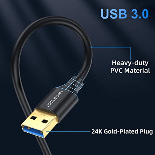 URELEGAN USB ДО USB Кабел 1 Стапки 2-Пакет, USB 3.0 МАШКИ ДО Машки USB Тип Кабел Со Позлатен Конектор За Пренос На Податоци Компатибилен