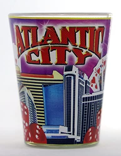 Атлантик Сити Њу Џерси Виолетова Слика Колаж Застрелан Стакло