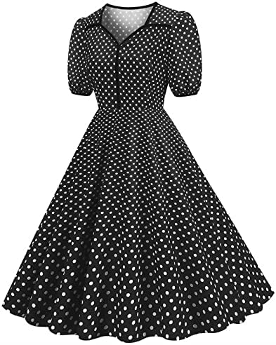 Пролет &засилувач; Летен Фустан За Жени 2023 В-Вратот Кукла Фустан Точка Печатење Трислоен Плисиран Фустан