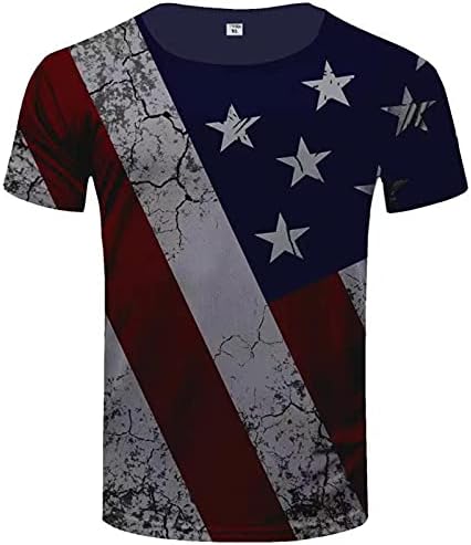 Starsвезди и ленти печати маица за мажи Американско знаме САД Ден на независност на 4-ти јули, во јули, војник, војник со кратки ракави маички