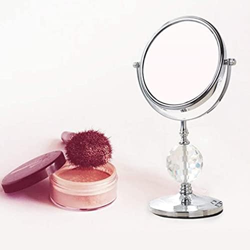 Syzhiwujia Мало огледало шминка суета огледало, двострано огледало за убавина за зголемување козметичко огледало 360 ° вртење на огледало за огледало