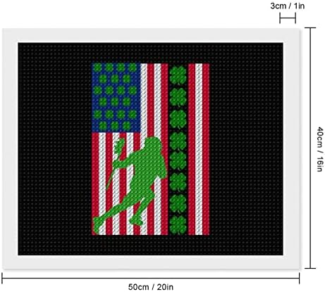 Ирска лакроза Шамрок Американско знаме Дијамантски комплети за сликање 5Д DIY целосна вежба Rhinestone Arts Wallид декор за возрасни