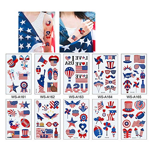 4 -ти четврти јули налепници за тетоважи на американски додатоци на американско знаме Денот на независност Денот на Денот на независноста