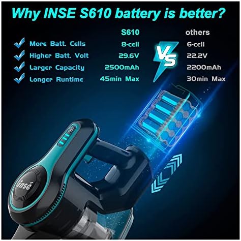 S610 безжичен вакуум чистач моторни стапчиња за вакуум со 45 мин.