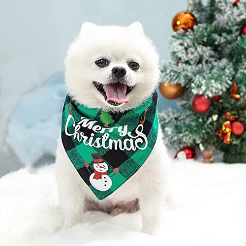 Божиќен Керчиф за кучиња Бандана биб костум миленичиња зимска топла облека за мали кучиња мачки санта капа Божиќ подарок за кучиња