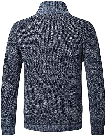 Менс џемпер кардиган патент држач јака плишана задебелена џемпери, палто за кошула со долги ракави џебови