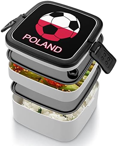 Полска Фудбал Смешно Сите Во Една Бенто Кутија Ручек Контејнер Со Лажица За Патување Работа Пикник