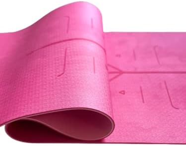 Yoga Mat with Alignment Marks and Carrier Yoga Mat Straps - Yoga Mats for Home Workout -24 x 72 Workout Mat - Yoga Mat Thick